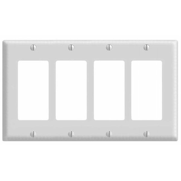 Leviton Leviton White Four Gang Switch Wallplate  005-80412-W 005-80412-W